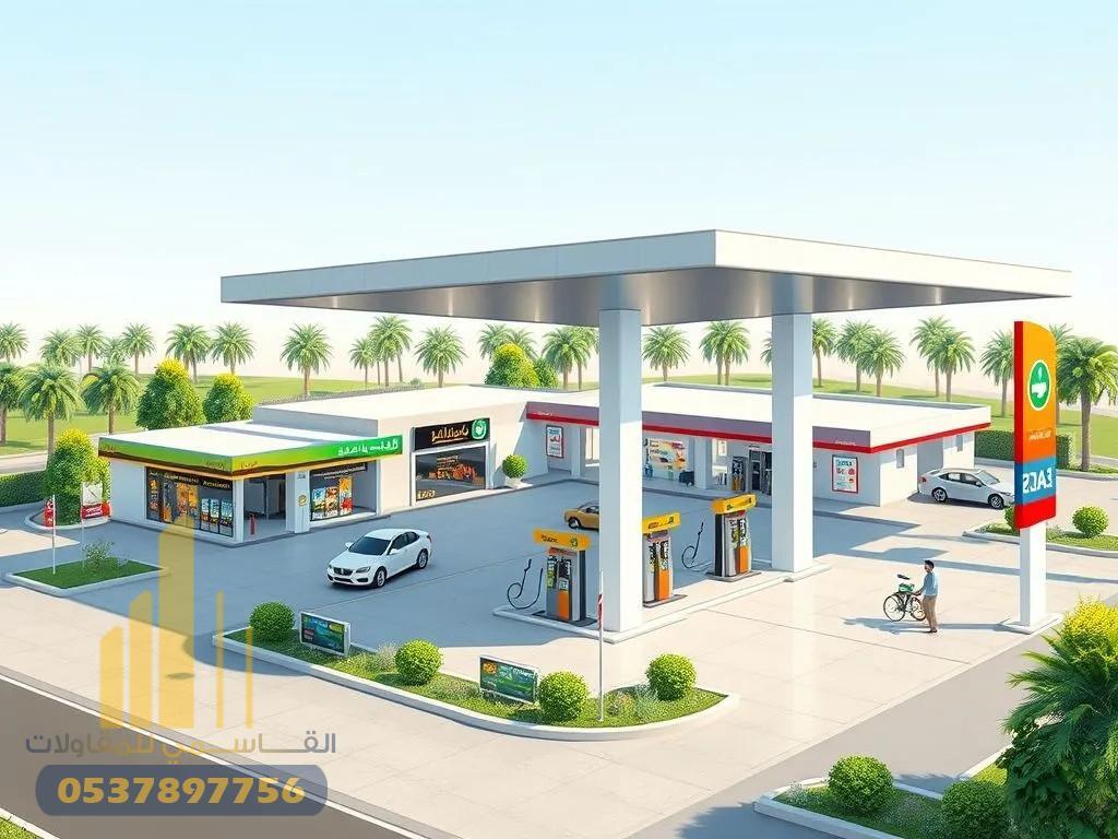 شركة بناء محطات وقود بالرياض | القاسمي للمقاولات | تراخيص وتصاميم عصرية